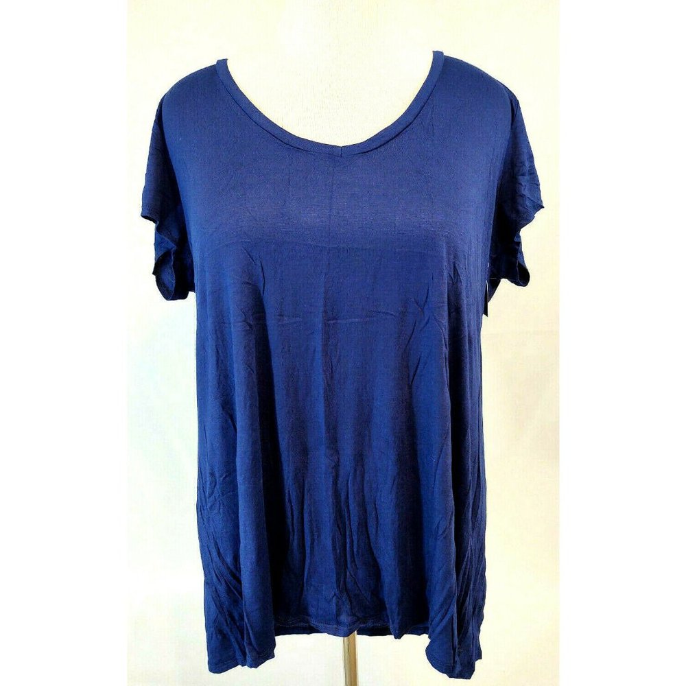 TShirt Top Plus Size 2X Indigo Blue Super Soft Tee
